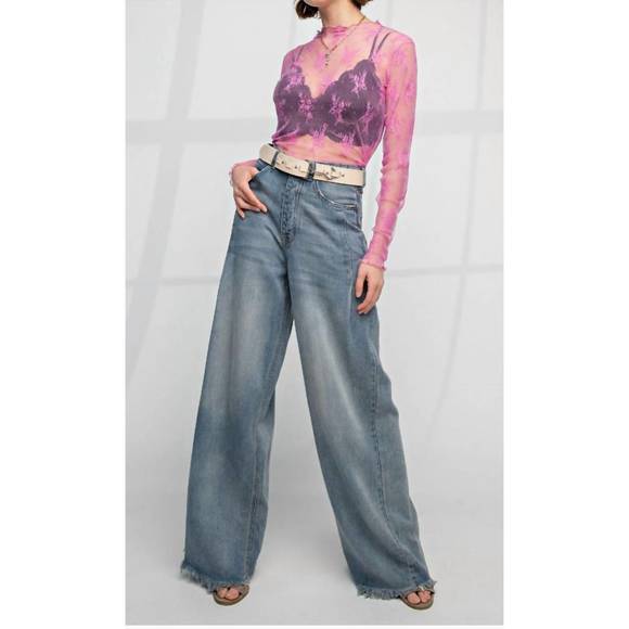 easel Jeans New Easel Honey Wide Leg Denim In Washed Denim Poshmark
